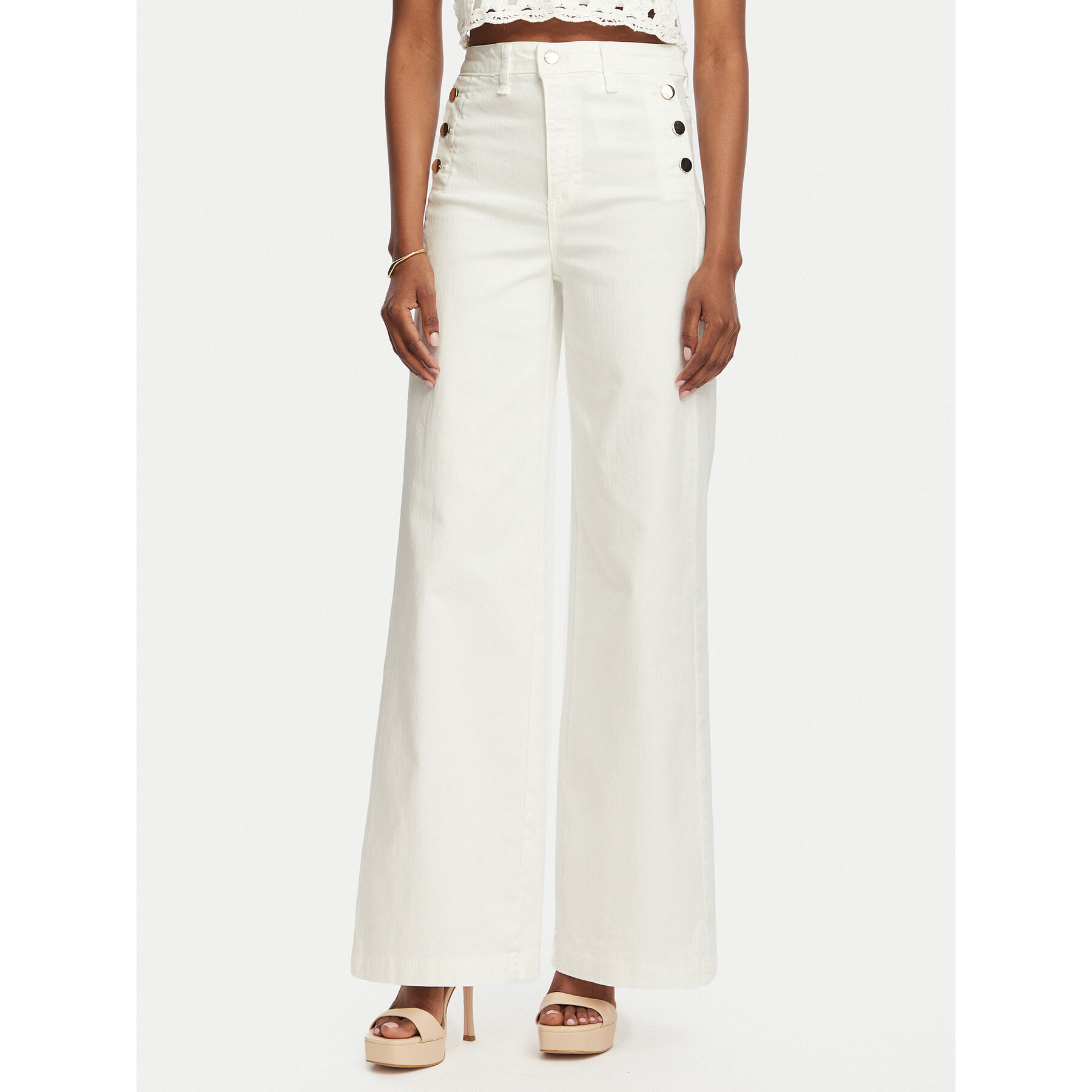 Rinascimento Jeans CFC0127565003 Weiß Wide Leg