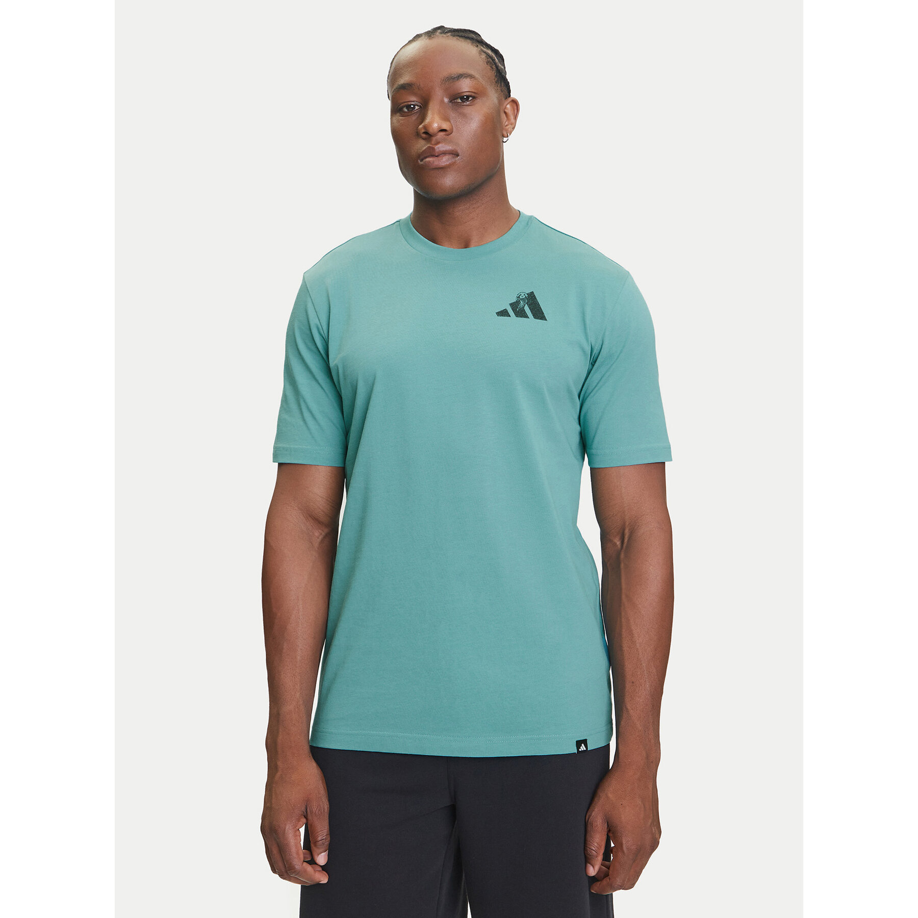Adidas T-Shirt Yay Sports Verbiage Graphic JY1830 Turchese Regular Fit