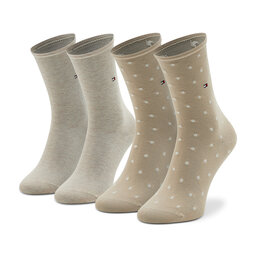 Tommy Hilfiger 2 pares de calcetines altos para mujer Tommy Hilfiger 100001493 Beis