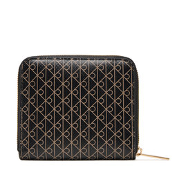 Calvin Klein Majhna ženska denarnica Calvin Klein Emblem Aop Square Zip Around LV04F1089G Črna