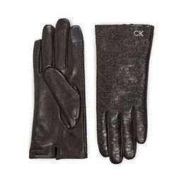 Calvin Klein Dámske rukavice Calvin Klein Re-Lock Emb/Deb Leather Gloves K60K611165 Ck Black BAX