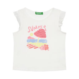 United Colors Of Benetton United Colors Of Benetton Camiseta 3I1XG10JK Blanco Regular Fit