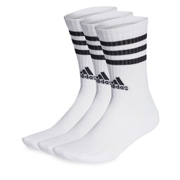 adidas Ankelstrumpor unisex adidas 3-Stripes Cushioned Crew Socks 3 Pairs HT3458 white/black