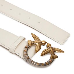 

Жіночий ремінь Pinko Love Berry H4 Belt AI 23-24 PLT01 100120 A114 Bianco Seta/Antique Gold Z14Q, Écru