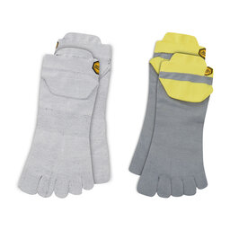 Vibram Fivefingers Zestaw 2 par niskich skarpet unisex Vibram Fivefingers Athletic No Show S21N24P Light Grey/Yellow Grey