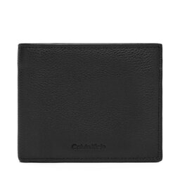 Calvin Klein Duży Portfel Męski Calvin Klein Micropebble Billfold W Coin LV04D1033G Czarny
