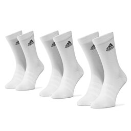 adidas Σετ 3 ζευγάρια ψηλές κάλτσες unisex adidas Light Crew 3Pp DZ9393 White/White/White