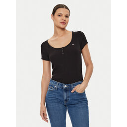 Tommy Jeans Tommy Jeans T-Shirt Henley DW0DW18669 Μαύρο Slim Fit