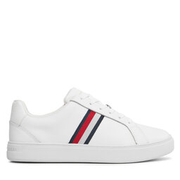 Tommy Hilfiger Sneakers Tommy Hilfiger Essential Court Sneaker Stripes FW0FW07779 Alb