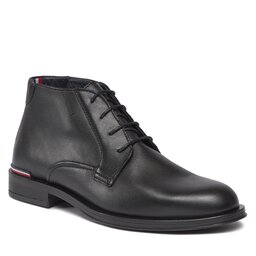 Tommy Hilfiger Gležnjače Tommy Hilfiger Core Rwb Hilfiger Lth L Boot FM0FM04804 Black BDS