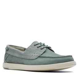 Clarks Halbschuhe Clarks Bratton Boat 26172445 Aqua Nubuck