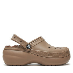 Crocs Klapki Crocs Classic Platform Lined Clog W 207938 Brązowy
