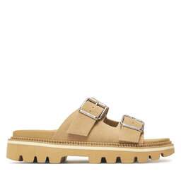 Tommy Jeans Şlapi Tommy Jeans Tjw Double Strap Sandal Suede EN0EN02797 Maro