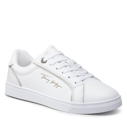 Tommy Hilfiger Laisvalaikio batai Tommy Hilfiger Signature Piping Sneaker FW0FW06869 White/Gold 0K6