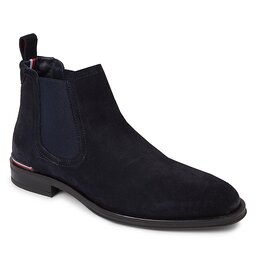 Tommy Hilfiger Kotníková obuv s elastickým prvkem Tommy Hilfiger Core Rwb Hilfiger Suede Chelsea FM0FM04757 Desert Sky DW5