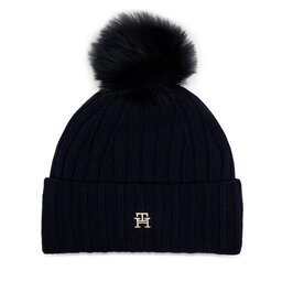 Tommy Hilfiger Gorro Tommy Hilfiger Essential Chic Pompom Beanie AW0AW16125 Space Blue DW6