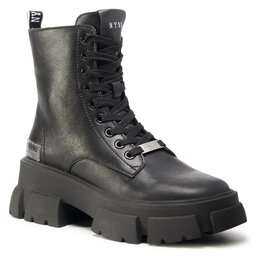 Steve Madden Botine Steve Madden Tanker SM11001261-03001-017 Black Leather