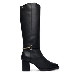 Tommy Hilfiger Stiefel Tommy Hilfiger Th Stud Heel Riding Knee Boot FW0FW09551 Schwarz