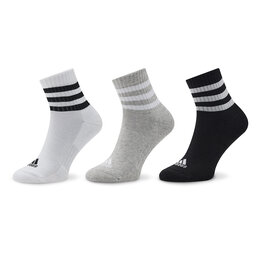 adidas Kurze Socken adidas 3-Stripes Cushioned Sportswear Mid-Cut Socks 3 Pairs IC1318 Grau