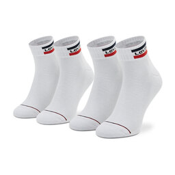 Levi's® Súprava 2 párov vysokých ponožiek unisex Levi's® 902011001 White