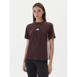 adidas adidas Póló Essentials 3-Stripes JX7621 Barna Regular Fit