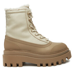 Calvin Klein Jeans Ορειβατικά παπούτσια Calvin Klein Jeans Flatform Lace Up Boot Padded YW0YW01557 Μπεζ