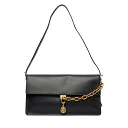 Tommy Hilfiger Handtasche Tommy Hilfiger Crest Leather Conv Shoulder Bag AW0AW19015 Schwarz