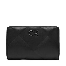 Calvin Klein Didelė Moteriška Piniginė Calvin Klein Re-Lock Quilt Bifold Wallet K60K611374 Ck Black BEH