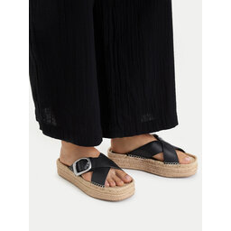 Calvin Klein Espadrilles Calvin Klein Flatf Espadrill Cross Lth Hdw HW0HW02892 Schwarz