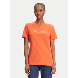 Tommy Hilfiger Tommy Hilfiger T-Shirt Script WW0WW45746 Πορτοκαλί Regular Fit