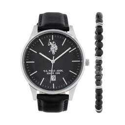 U.S. Polo Assn. Rinkinys: laikrodis ir apyrankė U.S. Polo Assn. Owen USP6175TW Juoda