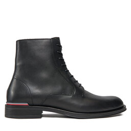 Tommy Hilfiger Zimske čizme Tommy Hilfiger Core Rwb Hilfiger Lth Lce Boot FM0FM05030 Crna