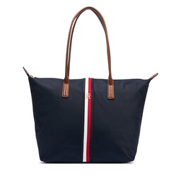 Tommy Hilfiger Handtasche Tommy Hilfiger Popette Tote Corp AW0AW19027 Dunkelblau