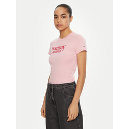 Tommy Jeans Tommy Jeans Majica Essential DW0DW19447 Roza Slim Fit