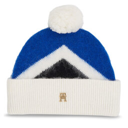 Tommy Hilfiger Czapka Tommy Hilfiger Th Evening Pompom Beanie Argyle AW0AW15305 Blue Argyle 0GZ