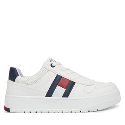 Tommy Hilfiger Сникърси Tommy Hilfiger Flag Low Cut Velcro Sneaker T3X9-33859-1355 S Бял