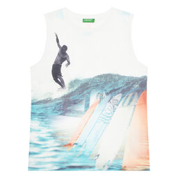 United Colors Of Benetton United Colors Of Benetton Tank top marškinėliai 3RD0CH020 Balta Regular Fit