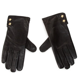 Lauren Ralph Lauren Женские перчатки Lauren Ralph Lauren Leather Button Glove 454823002001 Black