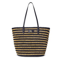 LAUREN RALPH LAUREN Torbica LAUREN RALPH LAUREN Brie Striped Straw Large Tote Bag 431959019002 Tamnoplava