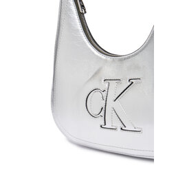 Calvin Klein Handtasche Calvin Klein Bold Ck Outline Mtl Shoulder Bag LV04F3897G Silberfarben