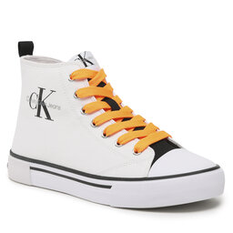 Calvin Klein Jeans Кецове Calvin Klein Jeans High Top Lace-Up Sneaker V3X9-80569-0890 S White/Black