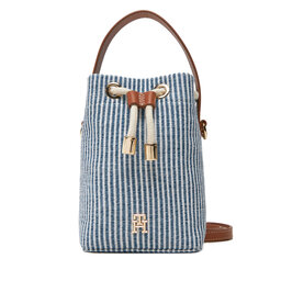 Tommy Hilfiger Kabelka Tommy Hilfiger Th Premium Beach Le Bucket AW0AW17215 Modrá
