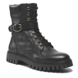 Tommy Hilfiger Bottes de randonnée Tommy Hilfiger Buckle Lace Up Boot FW0FW06734 Black BDS