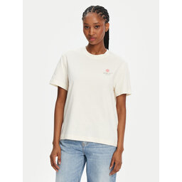 Mustang Mustang Camiseta Floris 1016141 Écru Relaxed Fit