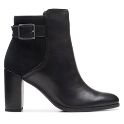 Clarks Polokozačky Clarks Freva 85 Buckle 26174749 Černá