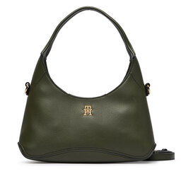 Tommy Hilfiger Handtasche Tommy Hilfiger Th Everyday Mini Hobo AW0AW19185 Dunkelgrün