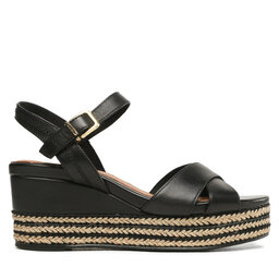 Black leather platform espadrilles hotsell