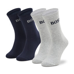 Boss Vaikiškų ilgų kojinių komplektas (2 poros) Boss J20341 Chine Grey A32