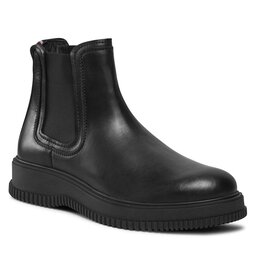 Tommy Hilfiger Členková obuv s elastickým prvkom Tommy Hilfiger Th Everyday Class Termo Lth Chel FM0FM04656 Black BDS