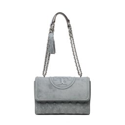 

Сумка Tory Burch Fleming Suede Convertible Shoulder Bag 139069 Fleming Blue Clay 400, Голубий